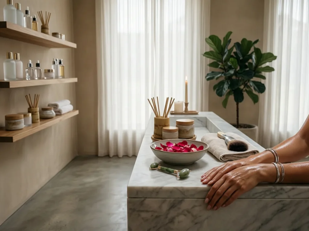 Skin care in West Vancouver at a luxury VIP medical spa featuring organic products, calming ambiance, and personalized facial treatments