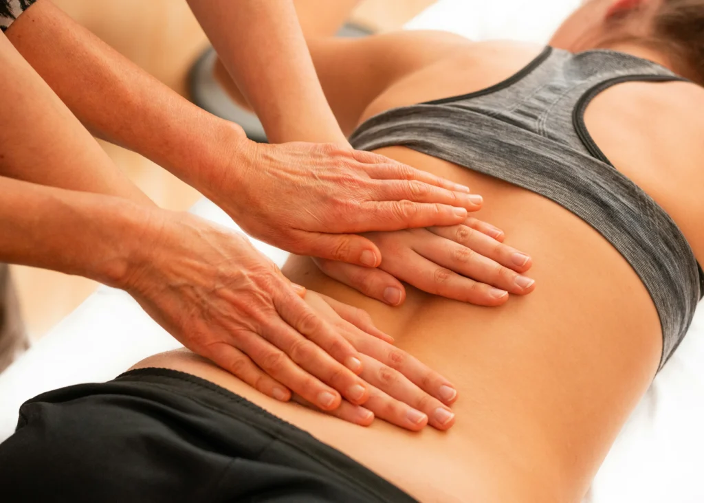 Osteopathy therapy in West Vancouver performed by a professional practitioner using manual osteopathy techniques in a calm medical spa environment